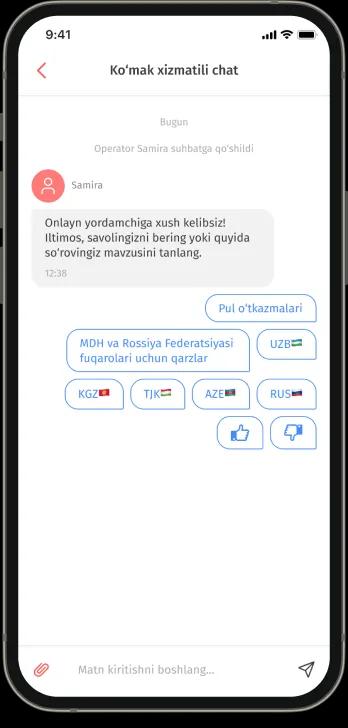 Qo‘llab-quvvatlash xizmatiga savollar bering